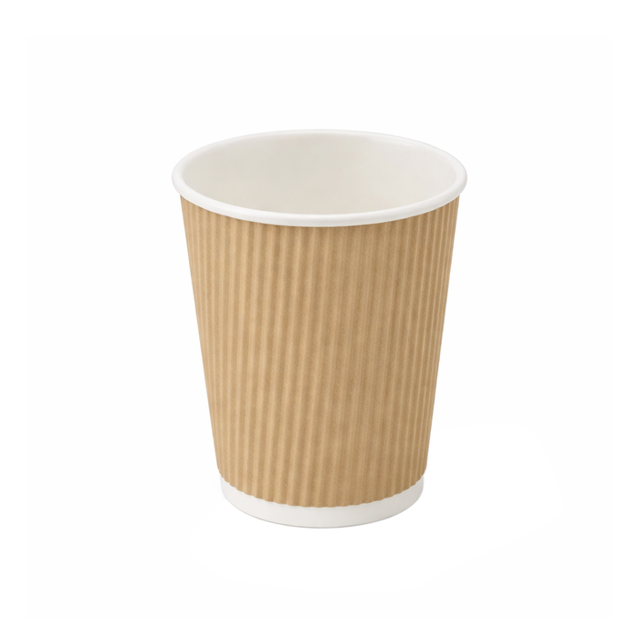 PakMax KRAFT 8oz 80mm Corrugated Hot Paper Cup - CHPC-90-8K