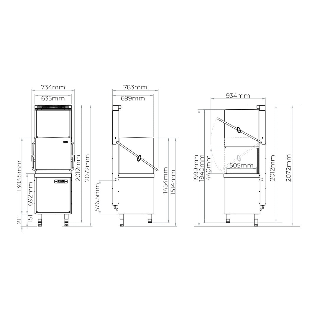 Classeq Pass Through Dishwasher with Steam Recovery - CP500SR
