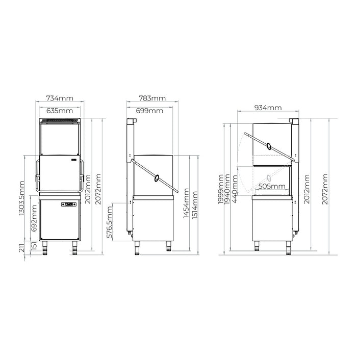 Classeq Pass Through Dishwasher with Steam Recovery - CP500SR