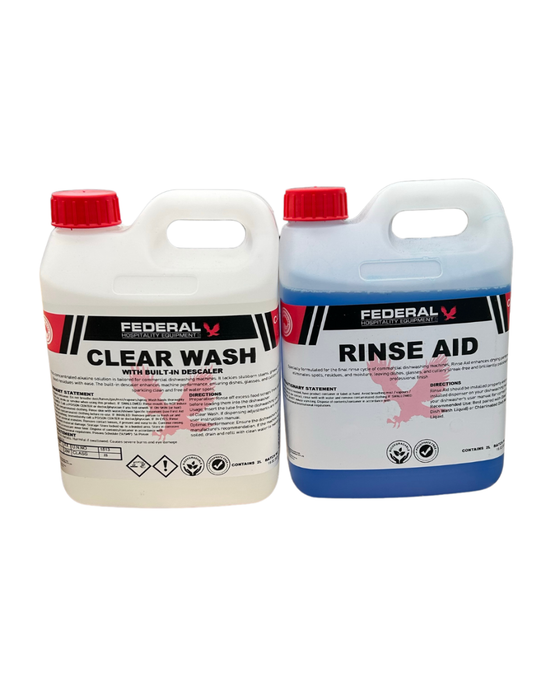 FED DISHWASHER CHEMICAL CLEANING PACK (Clear Wash 2L + Rinse Aid 2L) - DH-PACK