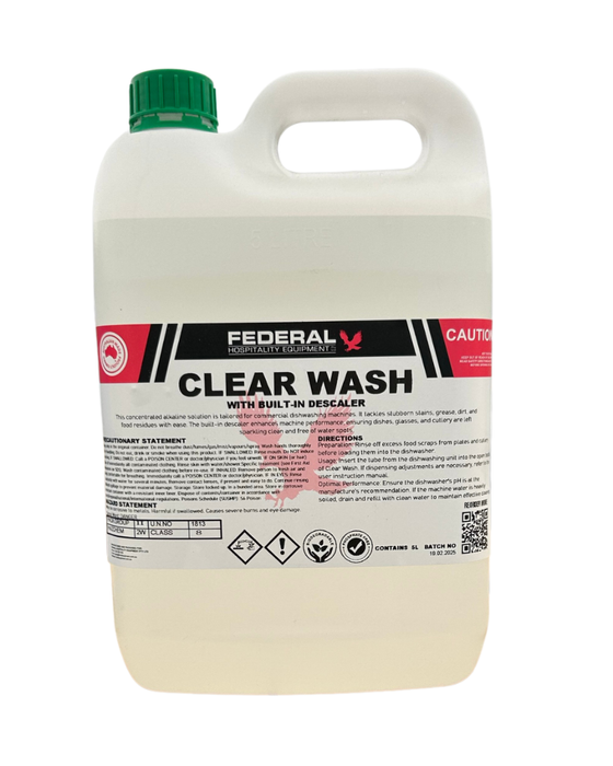 FED Clear Wash Dishwasher Chemical 5Lt - Dh-Ws5L