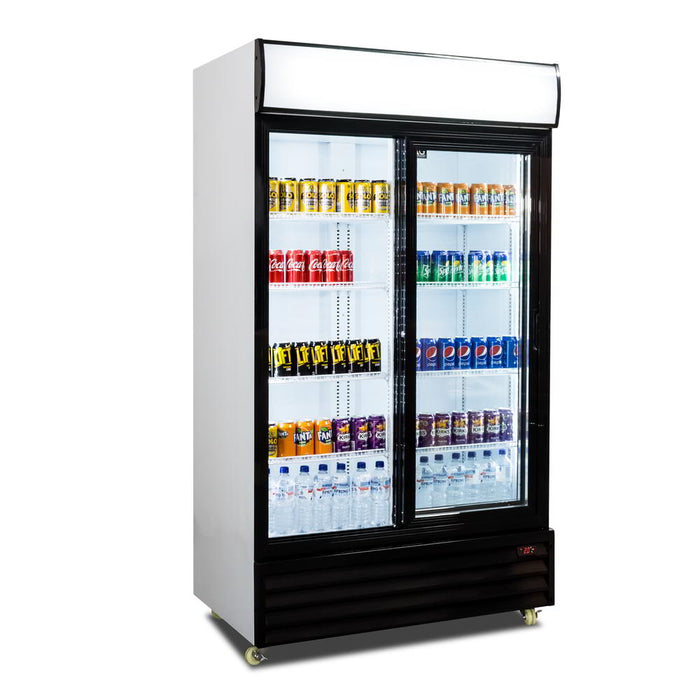 AG Double Sliding Door Upright Display Fridge - Glass Door 1000L - CU1000TNG-SD