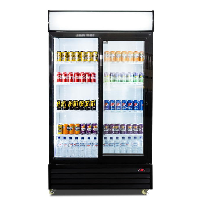 AG Double Sliding Door Upright Display Fridge - Glass Door 1000L - CU1000TNG-SD