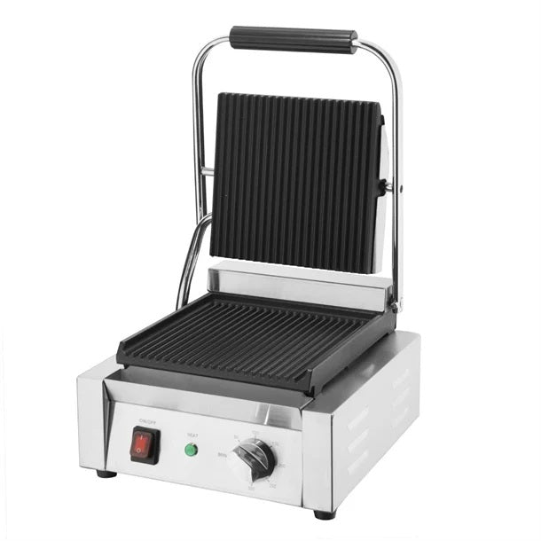 Apuro Bistro Ribbed Contact Grill - Ribbed/Ribbed - CU600-A