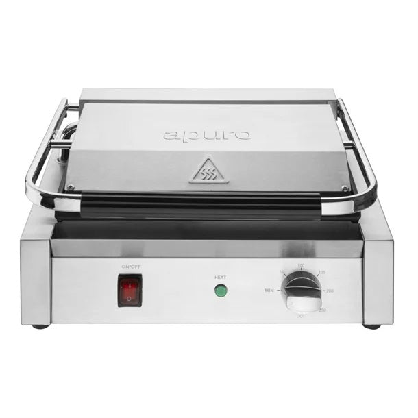 Apuro Bistro Large Ribbed Contact Grill - Ribbed/Ribbed - CU602-A