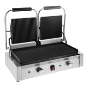 Apuro Bistro Double Ribbed Contact Grill - Ribbed/Ribbed - CU604-A