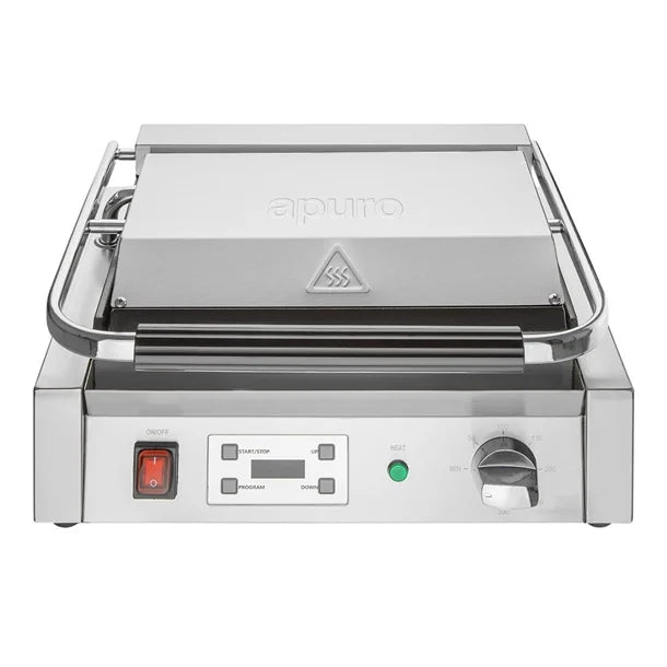 Apuro Large Contact Grill Flat Plates with Timer - CU607-A