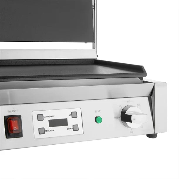 Apuro Large Contact Grill Flat Plates with Timer - CU607-A