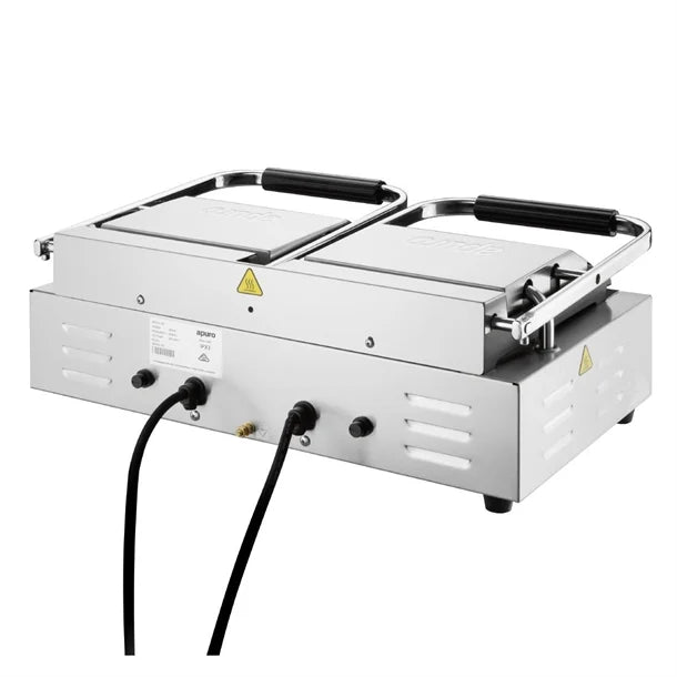 Apuro Double Contact Grill Flat Plates with Timer - CU610-A