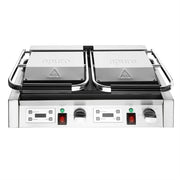 Apuro Double Half Ribbed Contact Grill - CU613-A