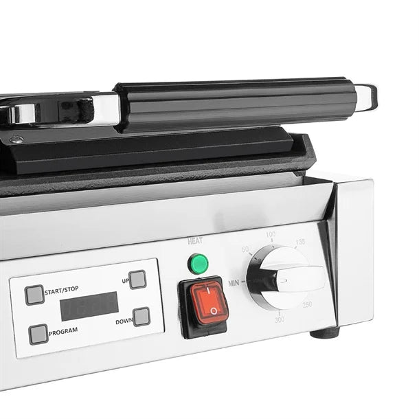 Apuro Double Half Ribbed Contact Grill - CU613-A