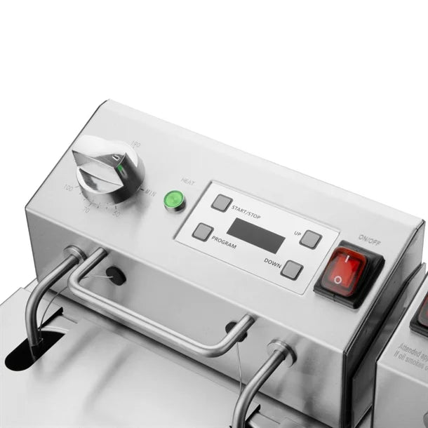 Apuro Double Electric Fryer with Timer 2x5L - CU624-A