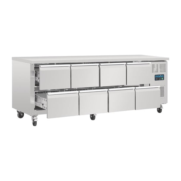 Polar U-Series Eight Drawer Gastronorm Counter Fridge - UA102-A