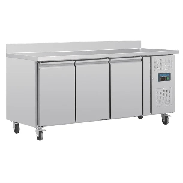 Polar U-Series 3 Door Counter Fridge with Upstand 417L - UA065-A