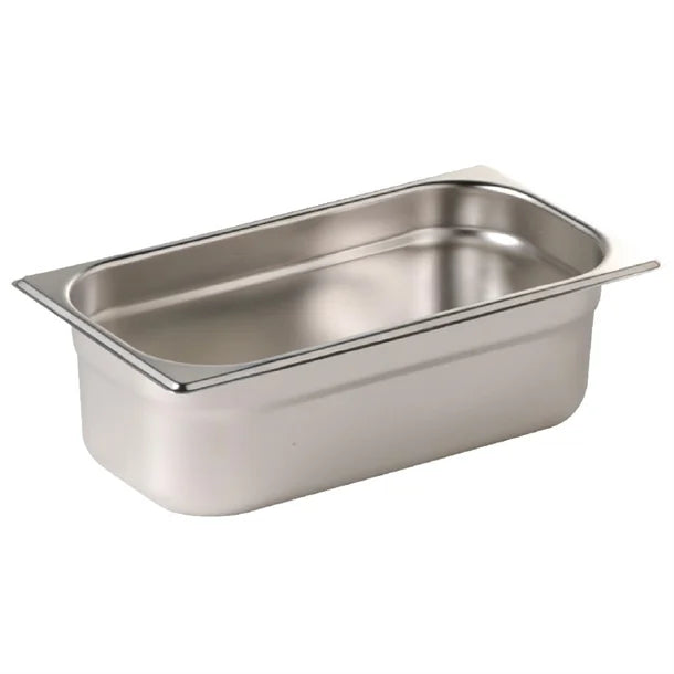 Vogue Stainless Steel Gastronorm Tray 1/3 (65 to 200mm Depths) - Depth: 150mm | Capacity: 5.7L | Code: DN717