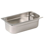 Vogue Stainless Steel Gastronorm Tray 1/3 (65 to 200mm Depths) - Depth: 150mm | Capacity: 5.7L | Code: DN717