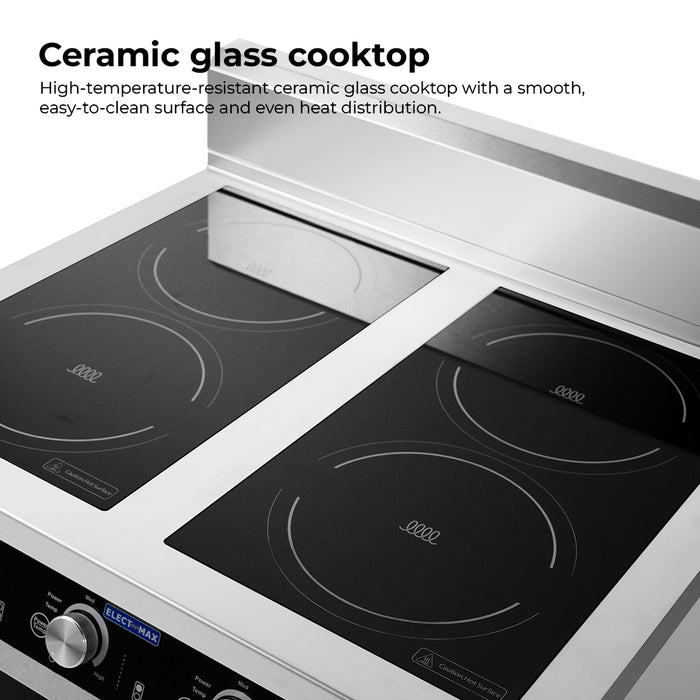 ElectMax 900 Series Induction 4 Burner Cooker with Splashback EIC9-800P