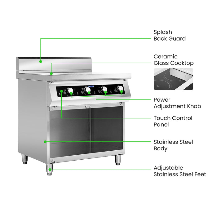 ElectMax 900 Series Induction 4 Burner Cooker with Splashback EIC9-800P