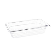 Vogue Clear Polycarbonate Gastronorm Tray 1/4 (65 to 150mm Depths) - Depth: 65mm | Capacity: 1.7L | Code: U236