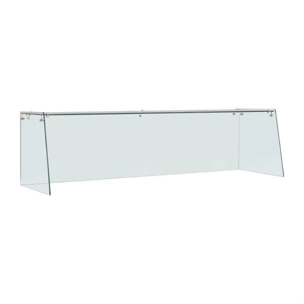 Straight Glass Sneeze Guard Assembly for 4 Door Counter - FT369