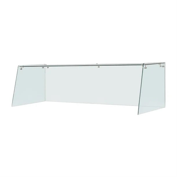 Straight Glass Sneeze Guard Assembly for 4 Door Counter - FT369
