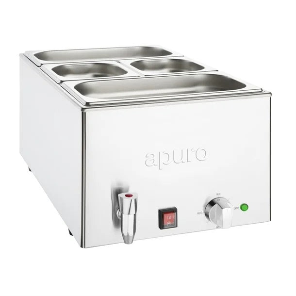 Apuro Bain-Marie with Tap & Pans 2x GN 1/3 2x GN 1/6 - FT692-A