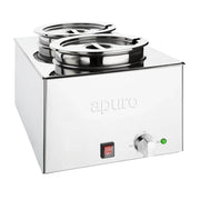 Apuro Bain-Marie with Round Pots 2x 5.2Ltr - FT695-A