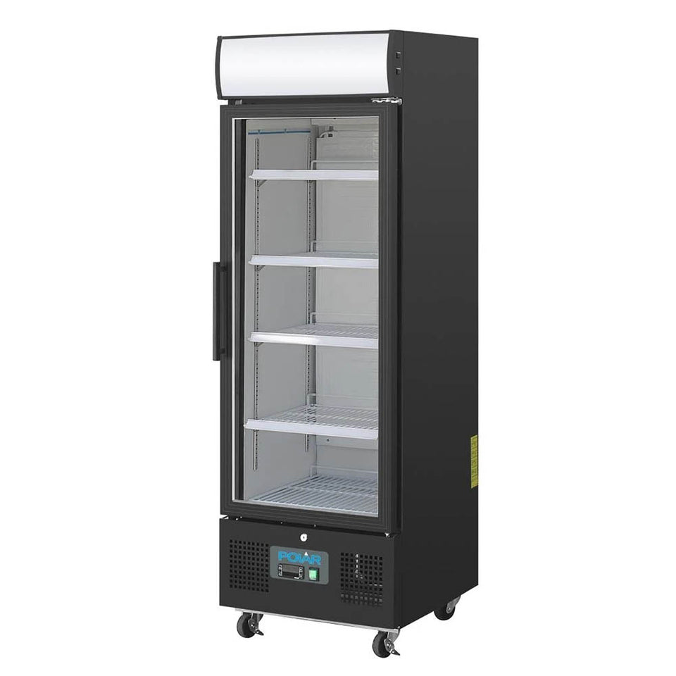 Polar G-Series 1 Door Upright Display Fridge 218L Black - GH426-A