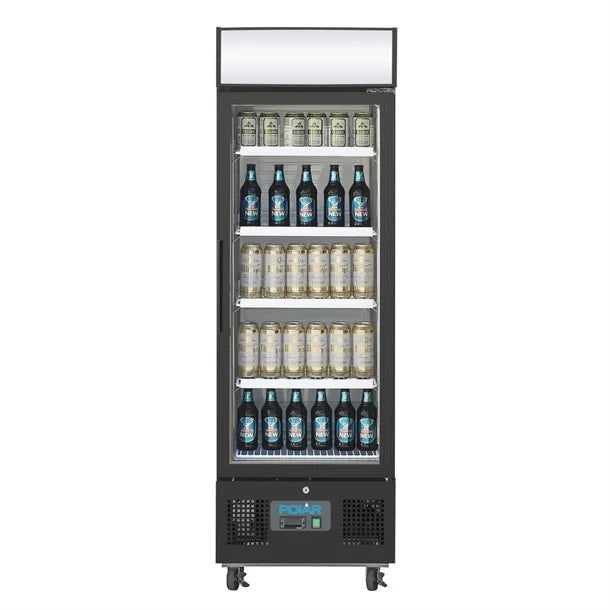 Polar G-Series 1 Door Upright Display Fridge 218L Black - GH426-A