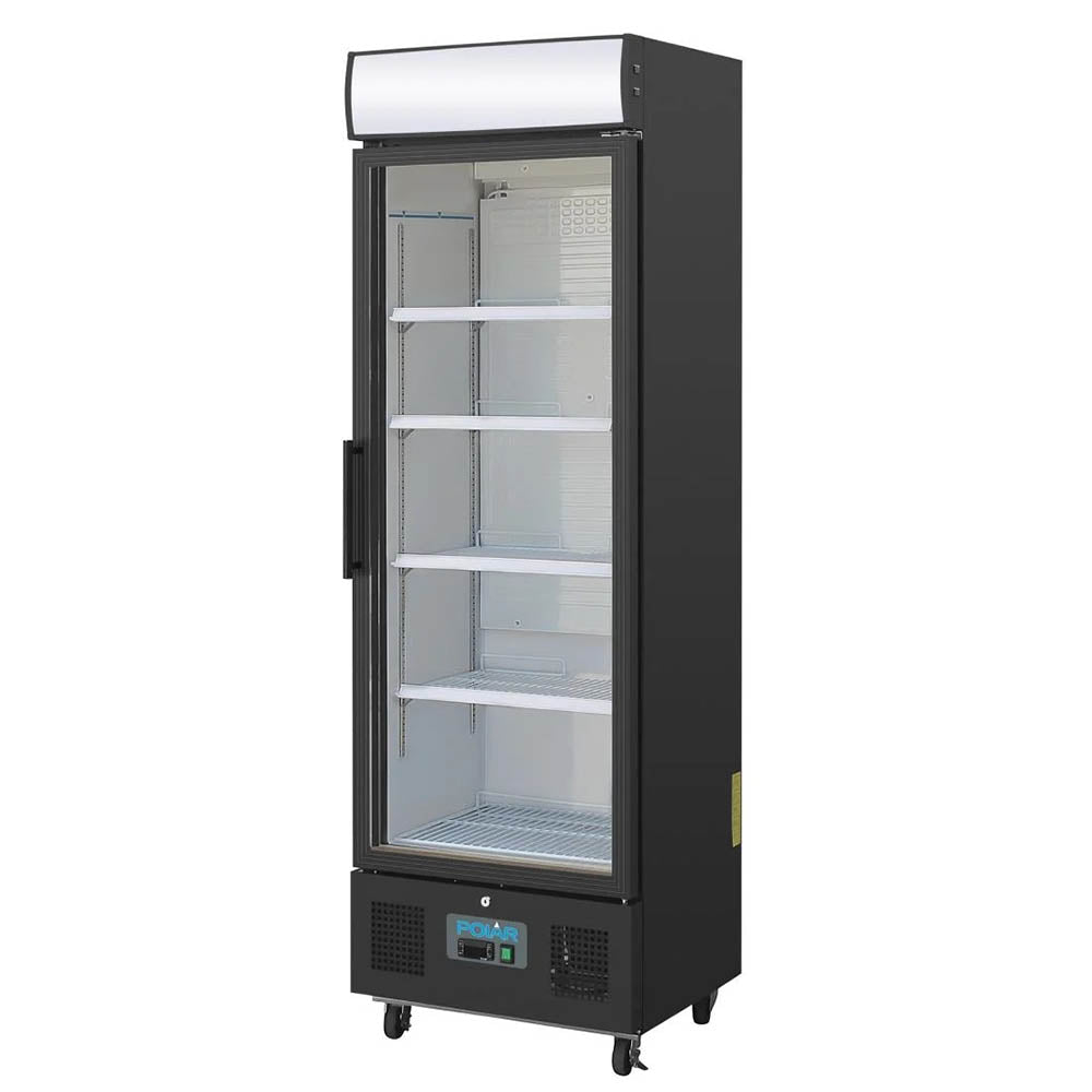 Polar G-Series 1 Door Upright Display Fridge 368L Black - GH427-A