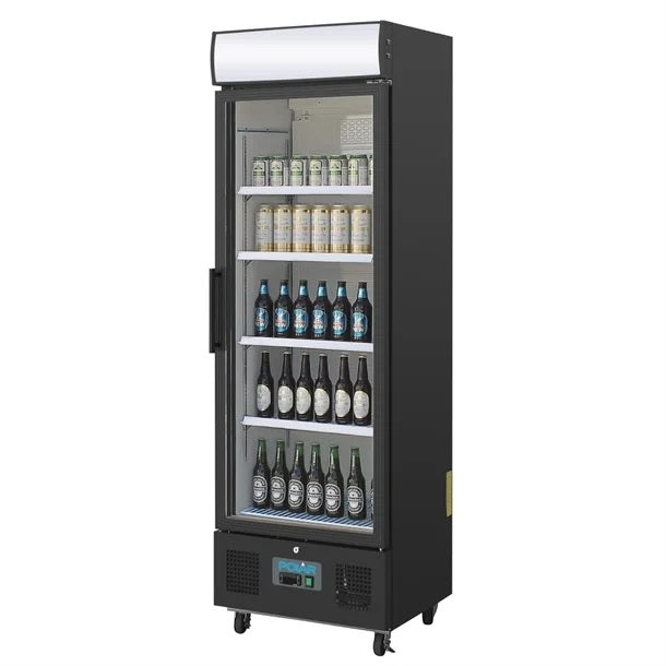 Polar G-Series Upright Display Fridge 368L Black - GH427-A