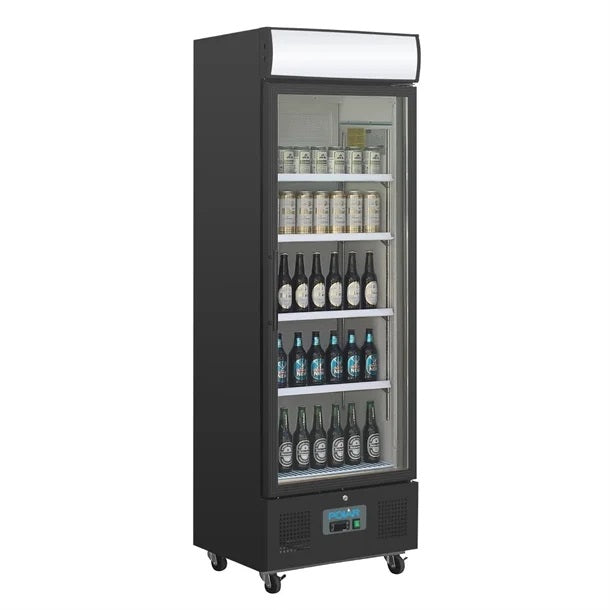 Polar G-Series 1 Door Upright Display Fridge 368L Black - GH427-A
