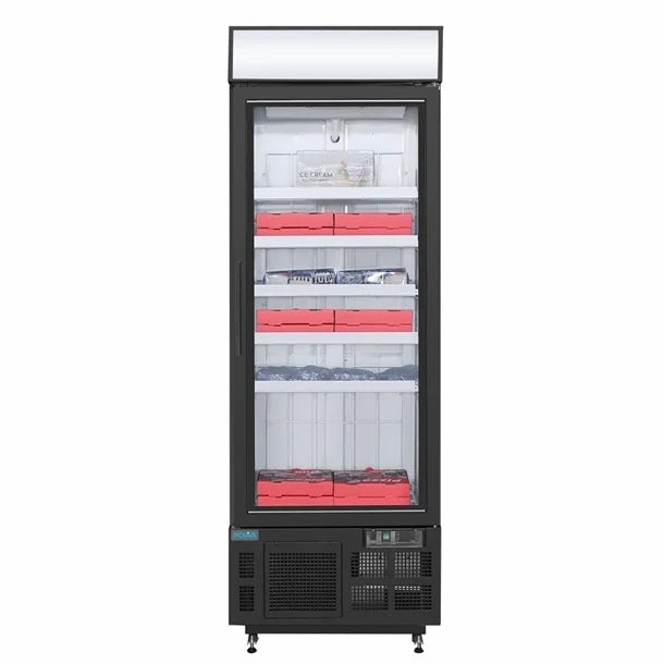 Polar G-Series 1 Door Upright Display Freezer 412L Black - GH428-A