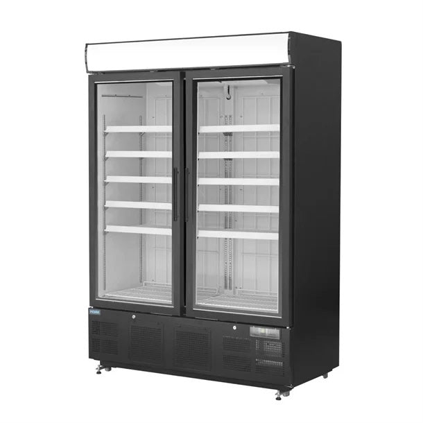 Polar G-Series 2 Door Upright Display Freezer 920L Black - GH429-A