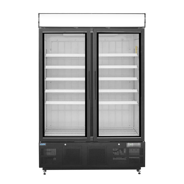 Polar G-Series 2 Door Upright Display Freezer 920L Black - GH429-A