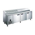 Glacian Pizza Prep Fridge with 3 Stainless Steel Doors 656L - HPB2476
