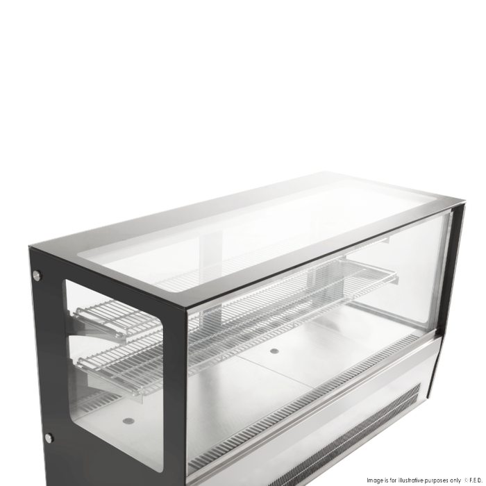 Bonvue Counter Top Square 2 Shelves Glass Cold Food Display 1200mm - GN-1200RT