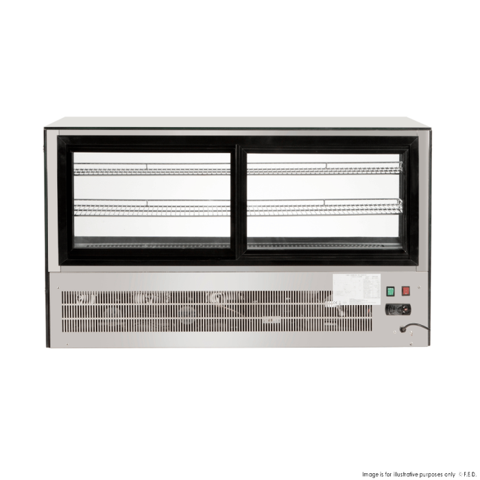 Bonvue Counter Top Square 2 Shelves Glass Cold Food Display 1200mm - GN-1200RT