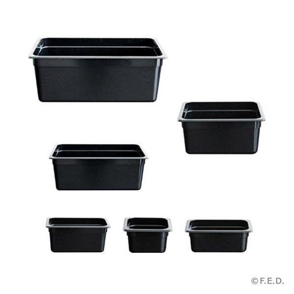 Food Tek Black Poly Gastronorm Pan 1/6 GN x 65 mm - JW-P162B