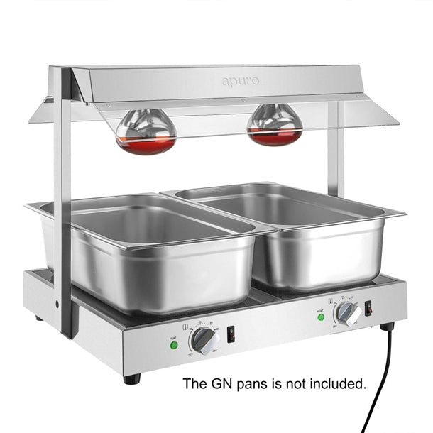 Apuro Food Warmer with Gantry 2x GN 1/1 - HT760-A