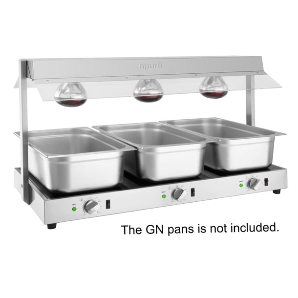 Apuro Food Warmer with Gantry 3x GN 1/1 - HT761-A