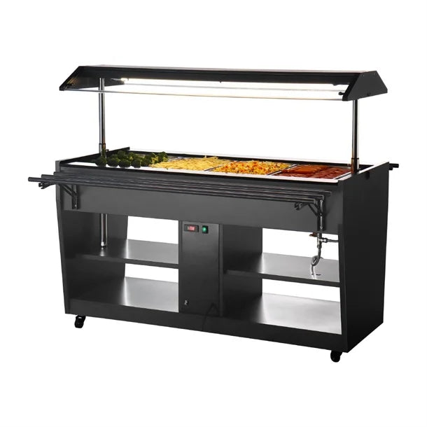 Apuro Heated Buffet Bar Black - JA179-A