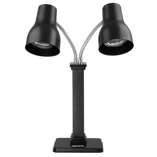 Apuro Double Heat Lamp Carving Station Matt Black 2x250W - JA868-A
