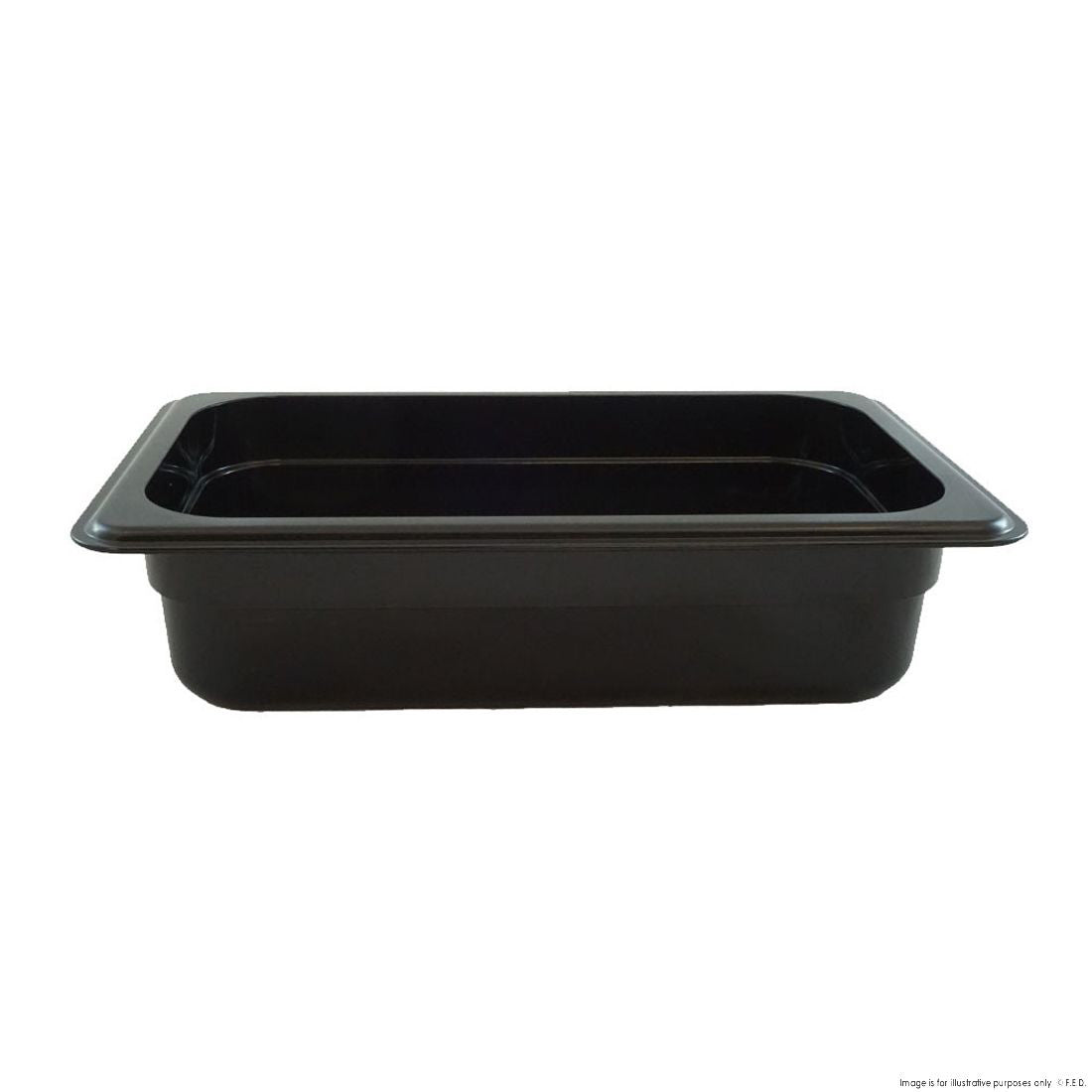 Food tek Black Poly 1/3 x 100 mm Gastronorm Pan - JW-P134B