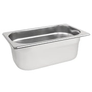 Vogue Stainless Steel Gastronorm Tray 1/4 (65 to 150mm Depths) - Depth: 100mm | Capacity: 3.7L | Code: DN720