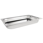 Vogue Stainless Steel Gastronorm Tray 1/1 (25 to 200mm Depths) - Depth: 65mm | Capacity: 9L | Code: DN709
