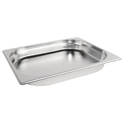 Vogue Stainless Steel Gastronorm Tray 1/2 (20 to 200mm Depths) - Depth: 20mm | Capacity: 1.2L | Code: DN713