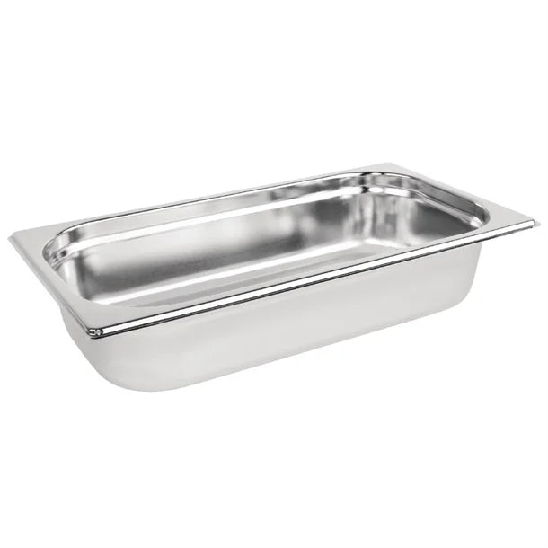 Vogue Stainless Steel Gastronorm Tray 1/3 (65 to 200mm Depths) - Depth: 65mm | Capacity: 3L | Code: DN719