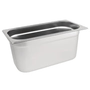 Vogue Stainless Steel Gastronorm Tray 1/3 (65 to 200mm Depths) - Depth: 200mm | Capacity: 7.5L | Code: DN718