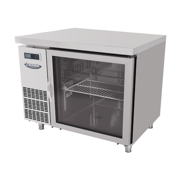 Lassele S Series 1 Glass Door Under Bench Fridge 900mm - LGRT-1B-900